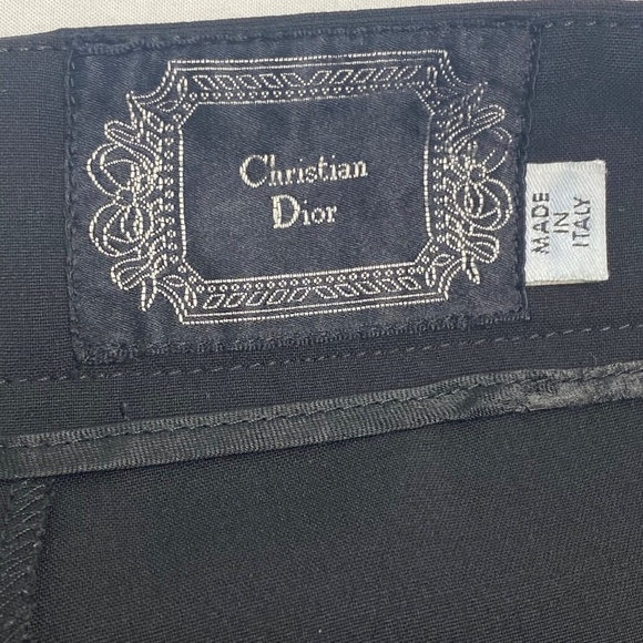 CHRISTIAN DIOR by John Galliano Black Wool Pants Made In Italy Straight Leg Sz 8 - Picture 8 of 9